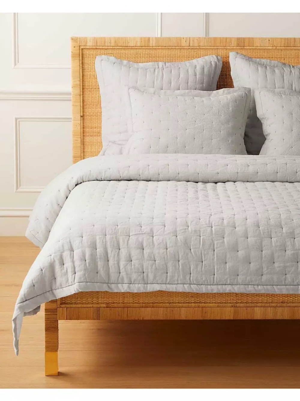 Two Serena and Lily Sutter Quilted European shams in color white NWOT